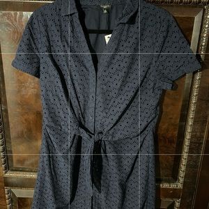 NWT Talbots navy cotton dress